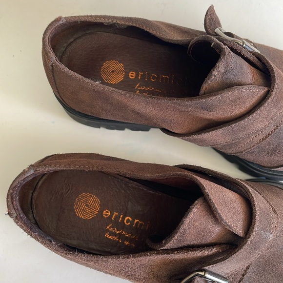 Eric Michael Brown Leather Strap Oxford lug sole shoes size 37 EU - Picture 4 of 10